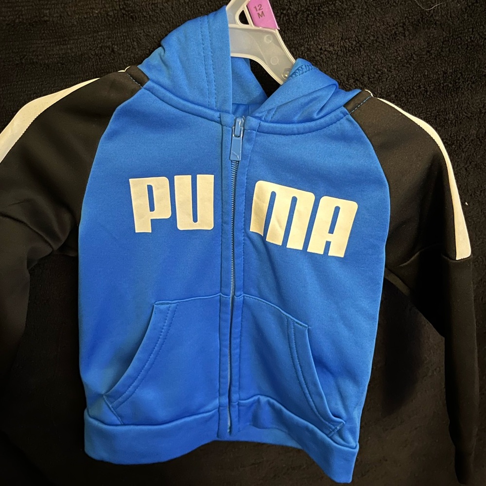 Blue and black puma hoodie